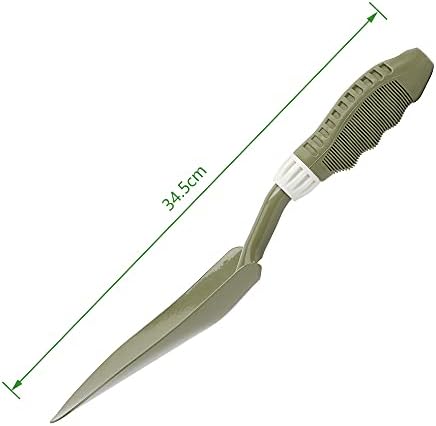 JonesHouseDeco Hand Carbon Steel Trowel Bend-Proof 34.5cm Ergonomic Rust Resistant Gift Soft PVC Handle Little Shovel for Planting, Transplanting, Weeding, Moving and Smoothing Soil #2010