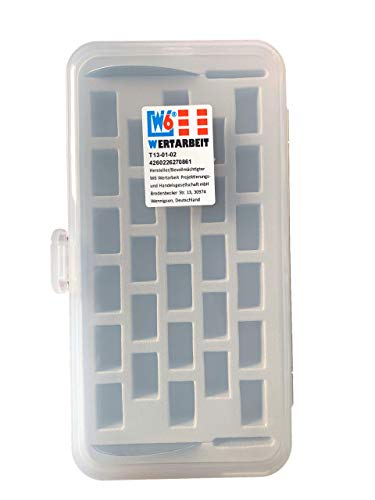 W6 WERTARBEIT Original Spulenaufbewahrungsbox Spulenbox für 28 Nähmaschinen-Spulen inkl. 2 Einfädler | Nähspulen Boxnähspulen Nähzubehör