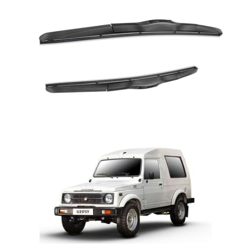 Image of Oshotto Frameless (O.E.M Type) Replacement Wiper Blades Compatible with Maruti Suzuki Gypsy (12 inch / 12 inch)