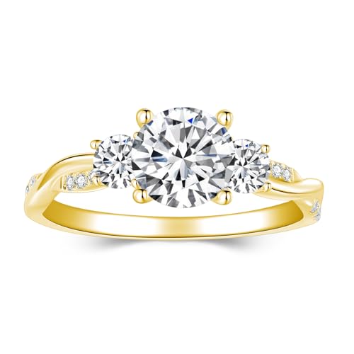 1.46 Carat (ctw) Round Cut Moissanite Twisted Bridal Sets Engagement Ring Set for Women, White Gold Wedding Band Engagement Ring, Customizable Sterling Silver, 10k gold, 14k gold, 18k gold2