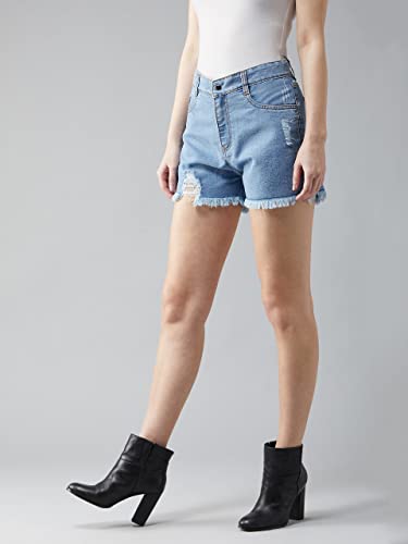 Image of Dolce Crudo Women's High Rise Denim Shorts - Relaxed Fit