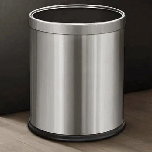 Caneca de Basura Redonda de Acero Inoxidable 10L miniatura 5