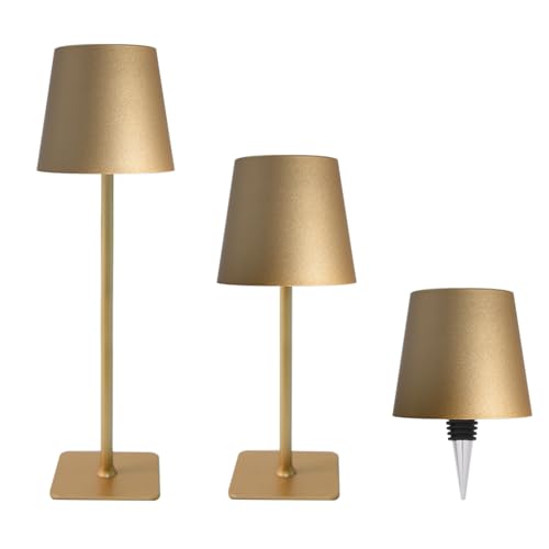 Lsoppn 2 Pack Minimalistic Cordless Table Lamps - 2000mAh Rechargeable, Touch Control, 3 Colors Stepless Dimming LED Bottle Lamp Kit for Home & Camping by Lsoppn - Used condition - US$25.52
