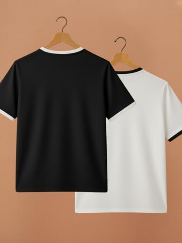 Image of YAZOLE Men's Round Neck Solid T Shirt | Regular Fit Lycra Blend Half Sleeve Tee | Casual Gym Running Walking Sports Office Travel | Stretch Fabric | Comfortable for Everyday use | (S to XXL)