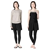 [アラポラッカ] 水着 レディース 体型カバー 大きいサイズ UPF50+ ラッシュガード タンキニ レギンス付パンツ 3点セット : ベージュ 4L