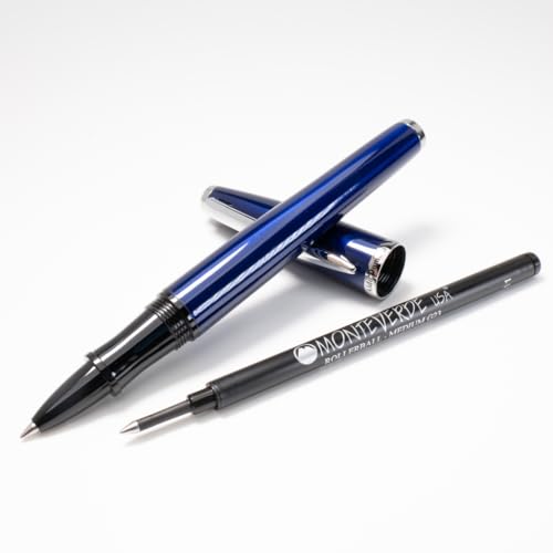Stylo roller Aldo Domani Monteverde USA bleu avec sa recharge pour l'écriture quotidienne