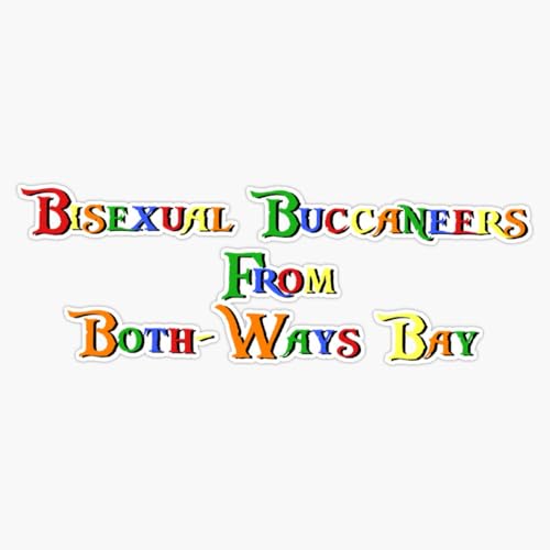 Bisexual Buccaneers from Both-Ways Bay Rainbow Pirate Pride LGBTQ 5" Magnetic Bumper Sticker Car Magnet