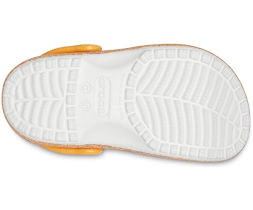 Image of Crocs Unisex ClsscGlttrClgK Orange Sorbet Glitter Clog-9 Kids UK (C9) (205441-9BE)