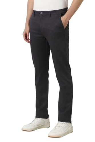 Image of Peter England Men's Straight Fit Mid Rise Chino Casual Trouser with Premium Dobby