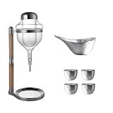 Dispensador De Whisky Helado De Cristal, Dispensador De Sake Tipo Goteo Con 4 Copas De Sake, Universal Para Frío Y Caliente, Diseño Con Interruptor De Goteo Tipo Dedal, Jarra De Cristal De Borosilicat