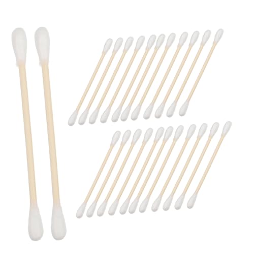 PRETYZOOM 100 Pcs Stick Sanitary Swab Cotton Sticks Dog Ear Cotton Buds Pointed Tip Cotton Swabs Cotton Swabs Pointed Tips Pet Ear Cleaning Swabs Wood White