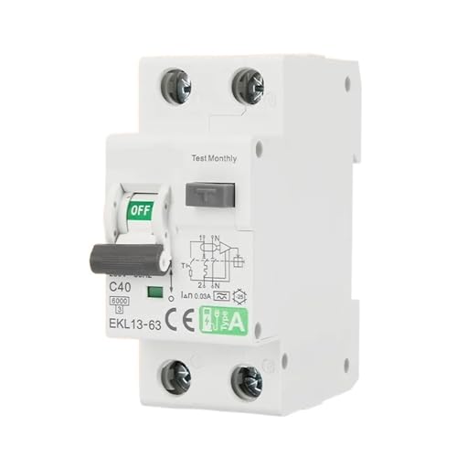 Disjoncteur différentiel automatique 40A 30mA courbe C 1P+N protection fuite et surintensité