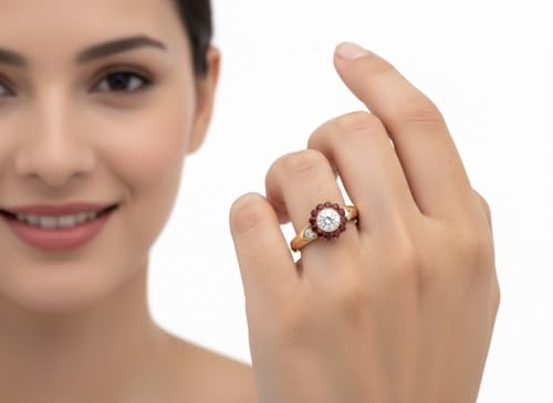 Image of Choose Your Gemstone Victorian Round Antique Engagement Ring Yellow Gold Plated Round Shape Vintage Engagement Rings Minimal Modern Design Birthday Gift Wedding Gift US Size 4 to 12