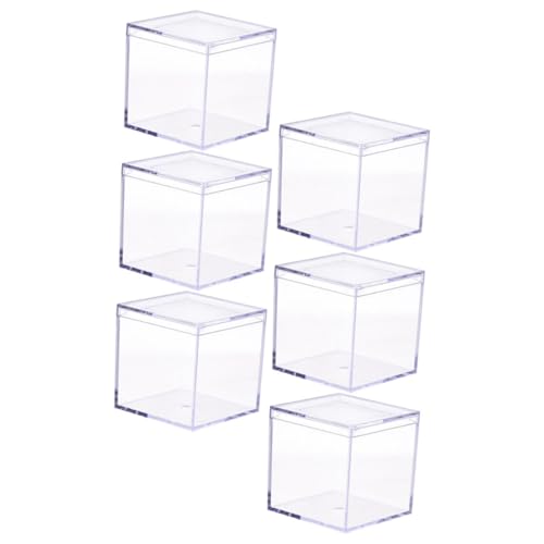 ORFOFE 6個 透明プラスチックボックス キャンディー収納ケース クッキー ビスケット保管用 小物入れ お菓子やおもちゃの整理に便利