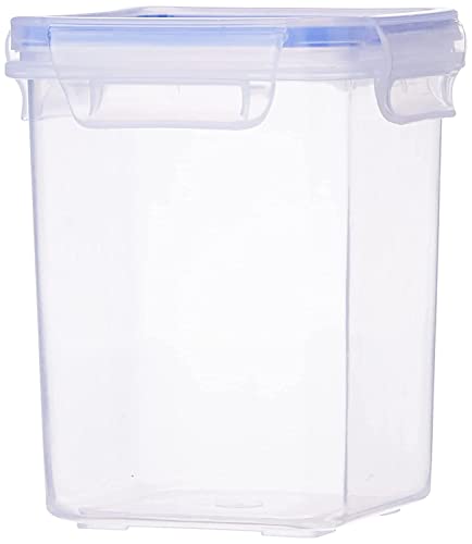 Image of Transparent Airtight Plastic Container Set for Kitchen Storage | Boxes & Dabba with 4-Side Clip & Lock Lid | for Spices, Snacks, Pasta, Fryms, Tea, Coffee & Pantry Organization (1000ML)