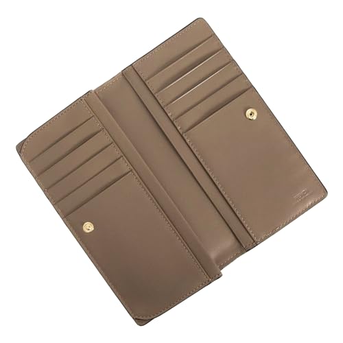 FENDI O'Lock Rose Pink and Tortora Gray Calf Leather Snap Continental Wallet, Medium3