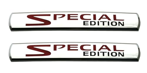 Image of 2Pcs Special Edition Car Emblems 3D Badge Truck Sticker Decal Fit for Universal Car Truck SUV (Chrome Red)