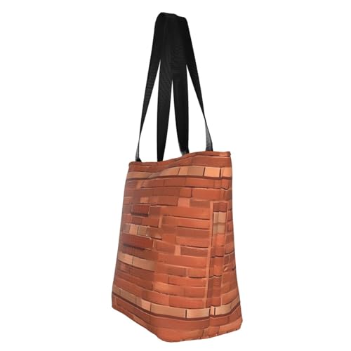 red brick wall texture Print Comfortable Shoulder Bag Summer HandbagTravel Beach Work Daily Use Versatile Carry4