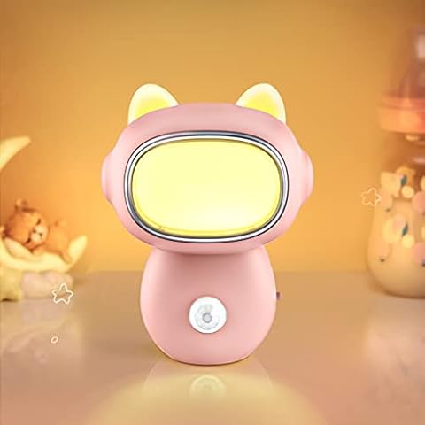 Robot Night Light for Kids, LESHP Portable Human Body Sensor Night Lights, Rechargeable Baby Bedroom Decor Children's Birthday Gifts for Nursery Girls and Boys 1 Pack Pink Cover