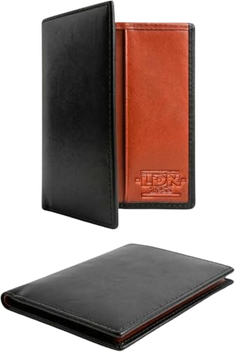 LDN 1953 Herren Geldbörse Schlank RFID Leder Kartenetui Braun Schlankes Portemonnaie mit Kartenhalter & Kreditkartenetui