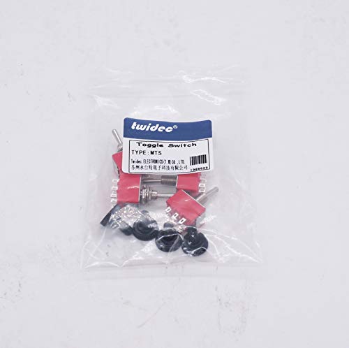 Twidec/4Pcs Mini Toggle Switch 3PDT 2 Position 9 Pins ON/ON Miniature Toggle Switch AC 5A/125V 2A/250V Car Boat Switches with Waterproof Cap MTS-302-MZ