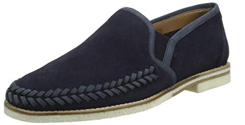 H by Hudson ALDEBURGH Suede, Alpargatas para Hombre, Azul (Navy 02), 45 EU