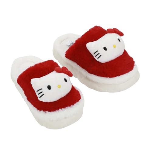 Bioworld Hello Kitty Plush Character Heads Womens Brown Mules-Large