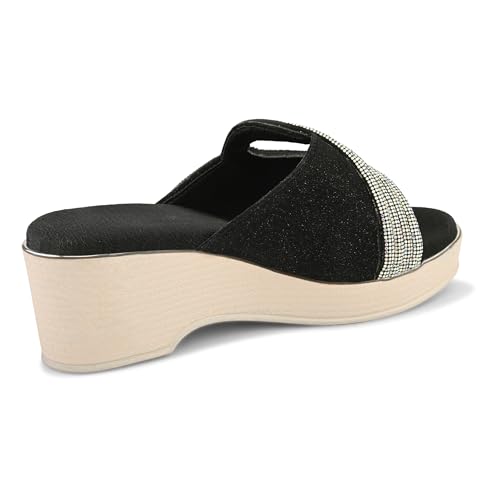Image of Centrino Women's Wedge Heel Sandals | Stylish Slip-On Sandals for Ladies | Soft Cushioned Footbed for Comfort | Elegant & Trendy Design | Lightweight and Durable Fashion Footwear (9404)