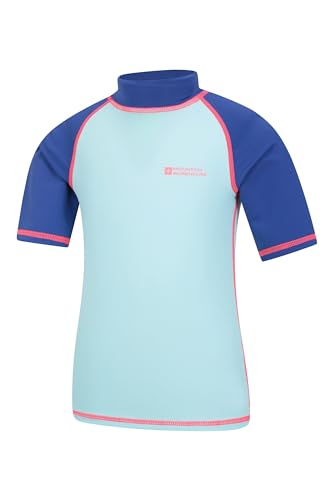 Foto von Mountain Warehouse Rashguard für Kinder - Kurzarm-Schwimmshirt für Jungen und Mädchen mit LSF 50+ UV-Schutz, schnell trocknend, Flatlock-Nähte - Schwimmen & Neoprenanzug Minze 7-8 Jahre