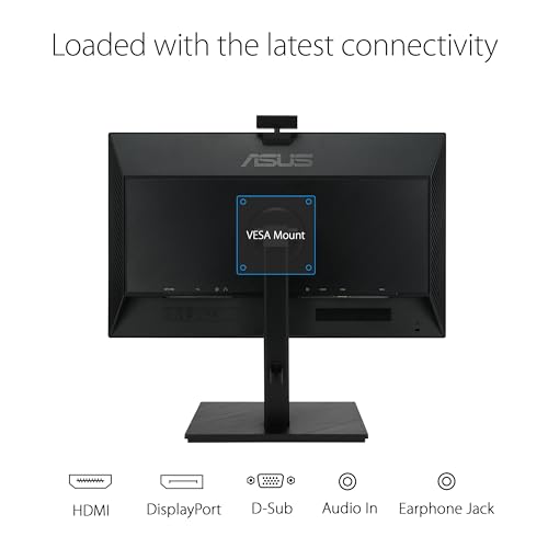 ASUS BE24EQSK - Ecran PC 23,8'' FHD avec webcam rotative 2MP et micro - Dalle IPS - 16:9 - 1920x1080 - 300cd/m² - 60Hz - 5ms - DP, HDMI, VGA - Haut-parleurs - Ajustement hauteur et pivot