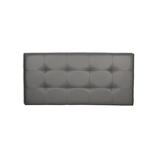 Ventadecolchones - Cabecero de Cama Tapizado Acolchado de Dormitorio en Polipiel con capitoné Modelo Tablet Gris y Medidas 121 x 70 cm para Camas de 105 ó 120