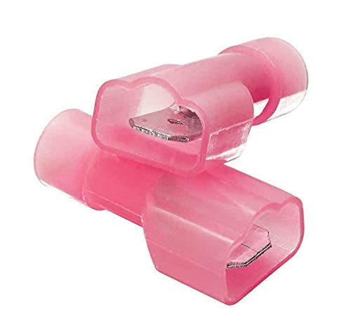 100 PCS 22-18 Gauge Nylon Fully Insulated Male Spade Wire Crimp Quick Disconnects Wire Terminal Connector .250