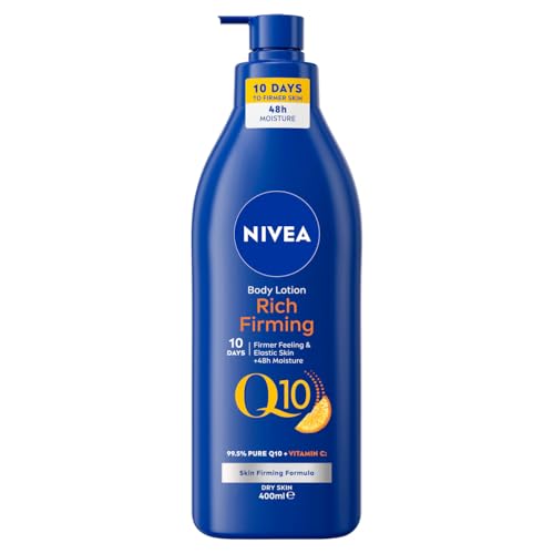 NIVEA Q10 Sıkılaştırıcı Vücut Bakım Sütü 400ml, C Vitamini, Nemlendirici, Esnek Cilt, Kuru Cilt Tipleri 66046