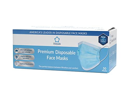 Litepak 500pcs Premium Disposable Face Mask SOFT 3ply Nose Wire