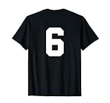 Number 6 Print On Back Only Cotton Team Jersey T-Shirt