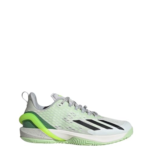 adidas Men's Adizero Cybersonic Tennis Sneaker, Crystal Jade/Black/Lucid Lemon, 82