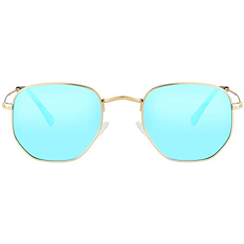 Image of Kursan Small Round Metal Polarized Sunglasses for Men Women Mirrored Lens Classic Circle Sun Glasses