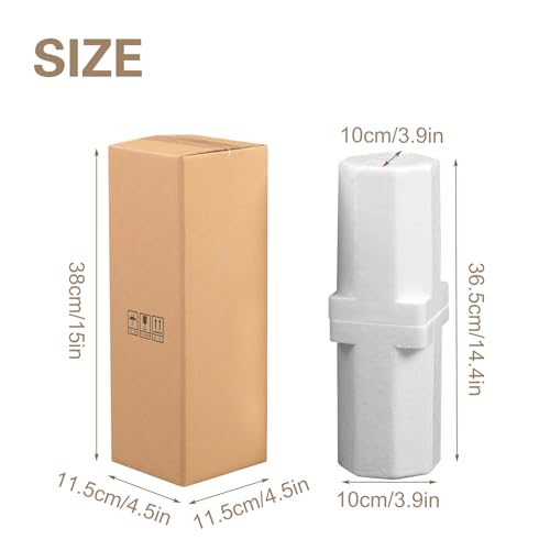 2 Stück Flaschenversandkarton mit Schaum Weinflasche Weinkarton Flaschenversand Wein Verpackungsbox Weinflaschen Schutz Transport sichere 115x115x380 mm