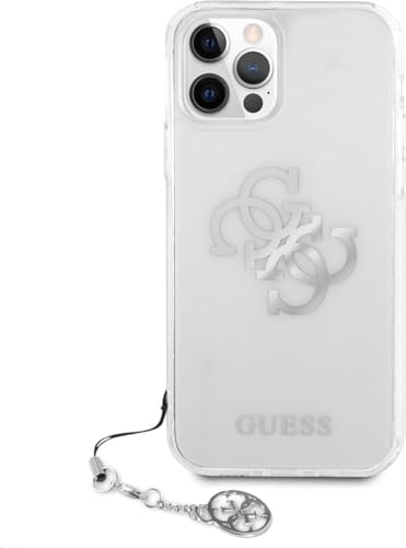Guess Coque Cool pour iPhone 12 Pro Max Licence Logo + Pendentif argenté