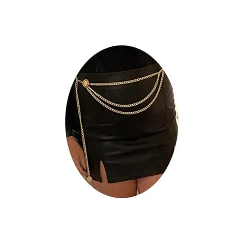 MODRSA Chain Belt Chain Gold Chain Belt for Women Plus Size Gold Waist Chain Belt Layered Womens Belts for Dress Sunflower Gold Belly Chain Long 36" 91cm Cover