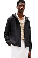 Tommy Hilfiger Herren Windbreaker Jacke Branded Hooded Sportlich, Schwarz (Black), XXL