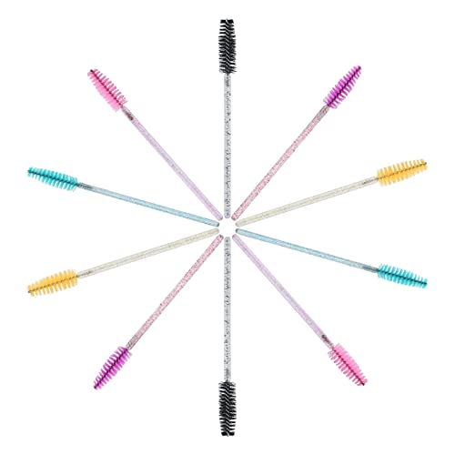 Image of G2PLUS 50PCS Eyelash Mascara Brushes, Disposable Lash Spoolies, Bendable Crystal Mascara Wands for Lash Extensions, Eyebrow Grooming, Makeup Kit, Salon Professional Use