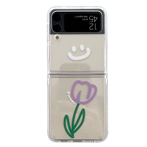Étui pliant Fleur Smiley pour Samsung Galaxy Z Flip 4 idéal pour le quotidien