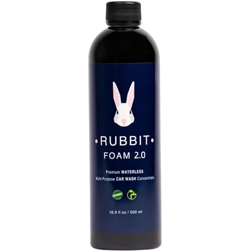 Rubbit Foam 2.0 Concentrate Premium Waterless Multi-Purpose Car Wash Concentrate pH-Neutral Formula Up to 25 Washes Safe for Paint Wheels Glass & Vinyl Wraps Car Detailing Solution