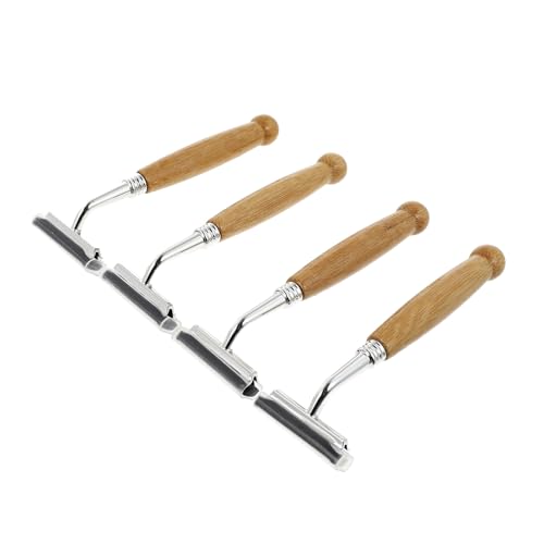 Abaodam Maquinillas de Afeitar Manuales Mango de Bambú para Barba de Hombre, 4 Piezas, Cuchillas de Acero Inoxidable, Diseño Compacto para Uso Diario y Viajes