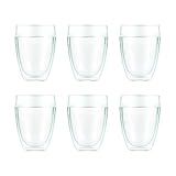 Bodum Pavina Outdoor Shatterproof Double Wall Plastic Tumbler 6-Pack, 12 Ounce, Clear