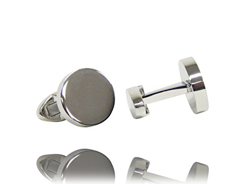 Mancuernillas de acero inoxidable Beaute Silver para hombres miniatura 2