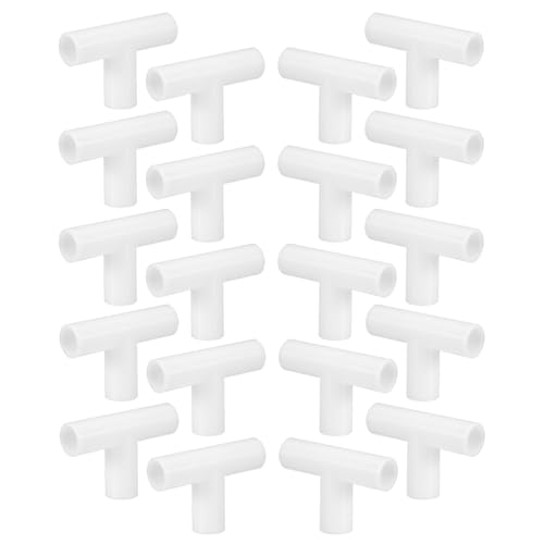SEWACC 20 Conectores en T para Armarios de Tela y Zapateros, Accesorios Modulares de Plástico de Color Claro para Tubos de 11 Mm, Piezas de Repuesto para Estanterías y Organizadores