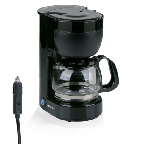 DUNLOP Machine a Cafe 12V - Cafetiere Voiture Allume Cigare avec Cafetiere Filtre - Machine a Cafe 0.65L 4-6 Tasses - Cafetiere Camion Compacte