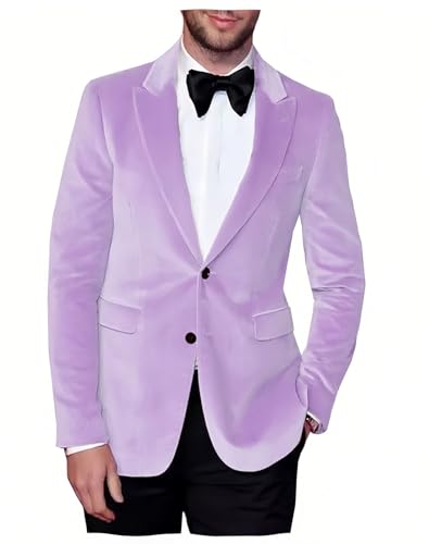 VENNYNG Men's Velvet Casual Blazer Two Button Fall Sport Coat Jacket for Wedding Prom Tuxedo Jacket for Men